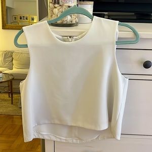 Club Monaco White Crop Blouse